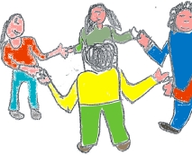 Niños jugando al corro