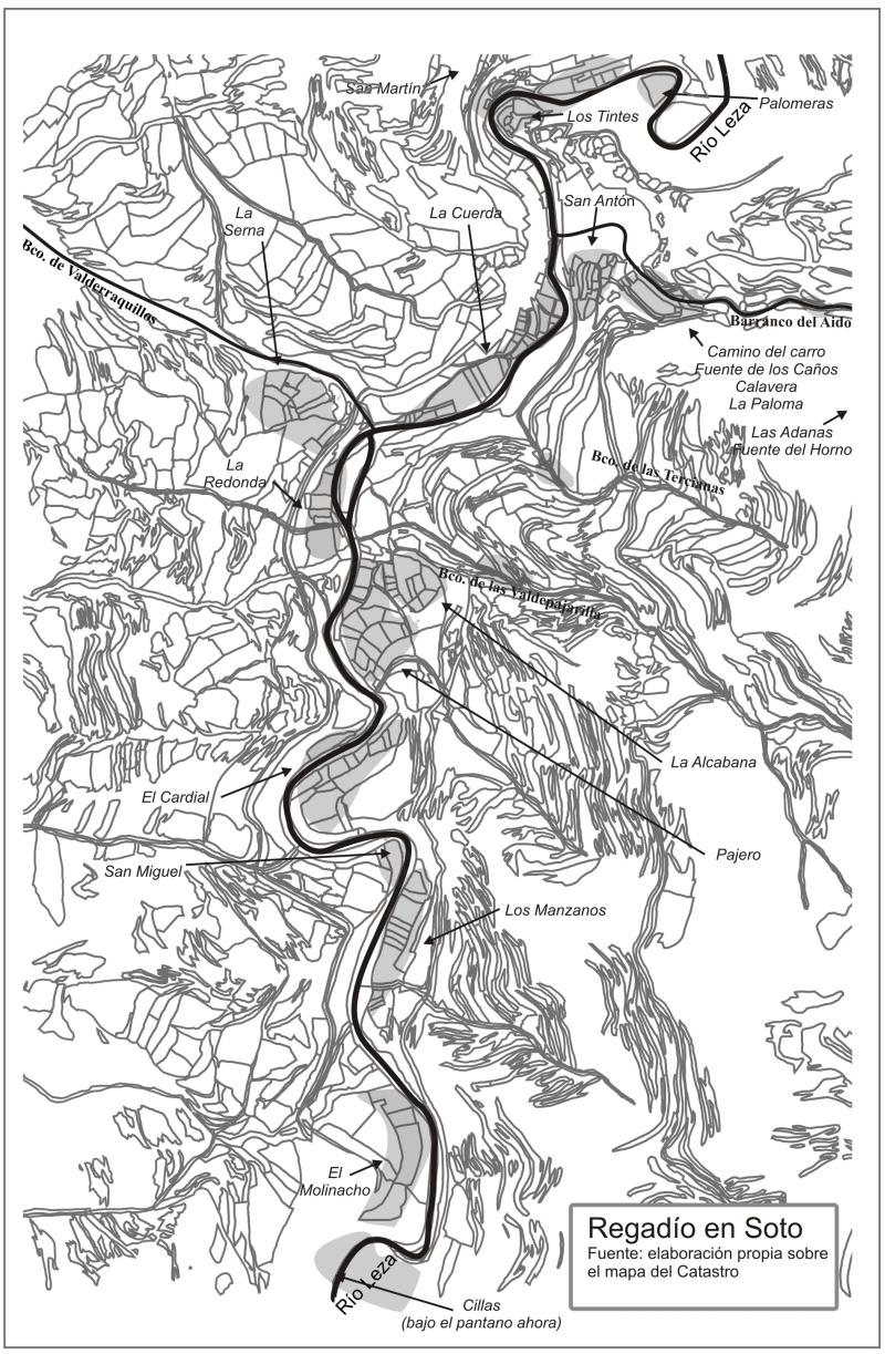 Plano de las zonas regadas