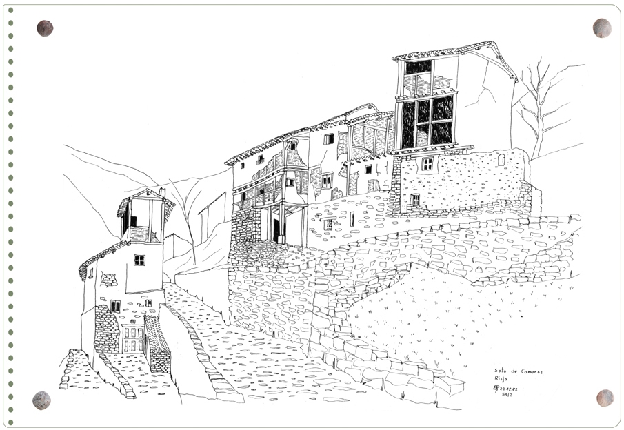 Dibujo de Ernesto Reiner: cuesta arriba