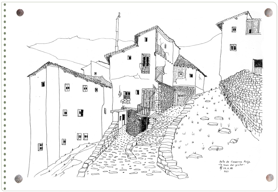 Dibujo de Ernesto Reiner: la casa de pintor